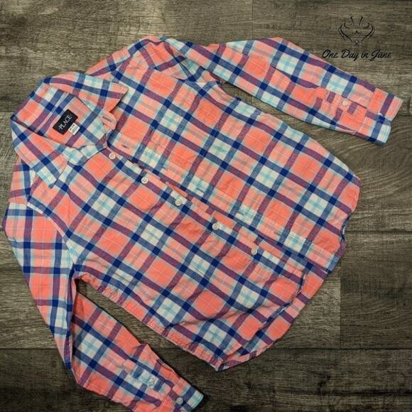 Childrens Place Cute Button Down Shirt Size M (7-8) - Picture 1 of 5